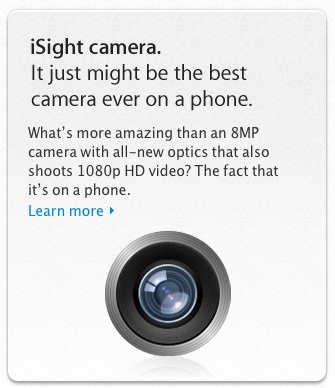 iPhone 4 e 4S: la fotocamera di chiama iSight 