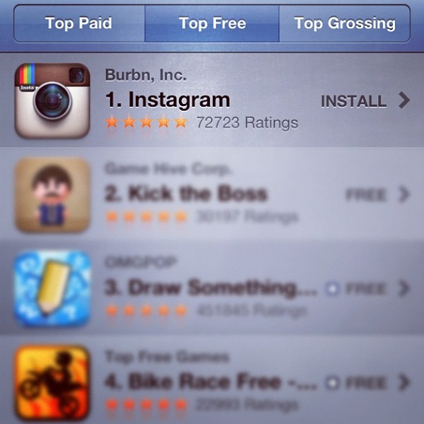Instagram in cima alla classifica di App Store 