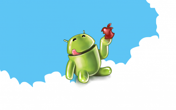 Android-eating-Apple-on-clouds-e1302711856374