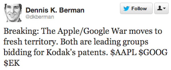 Apple e Google in lotta per i brevetti di Kodak 