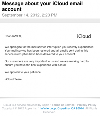 iCloud: Apple si scusa per i problemi con le mail 