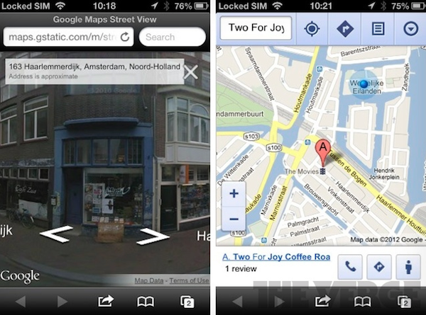 Street View disponibile sulla web-app di Google Maps 