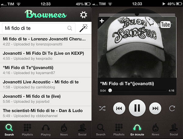 Brownees: l'app per ascoltare musica tramite YouTube