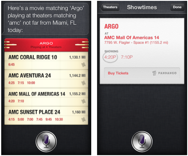 iOS 6.1: acuquistare i biglietti del cinema tramite Siri 
