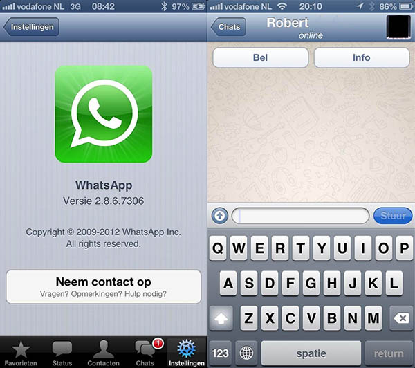 WhatsApp iPhone 5