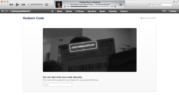 iTunes 11: carte regalo con la fotocamera del proprio Mac 