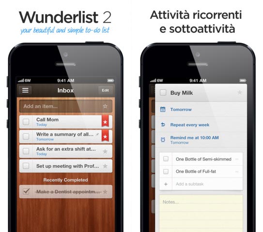 Wunderlist 2 sbarca in App Store