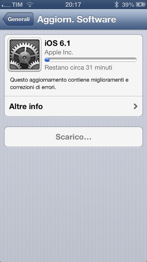 iOS 6.1 ufficiale