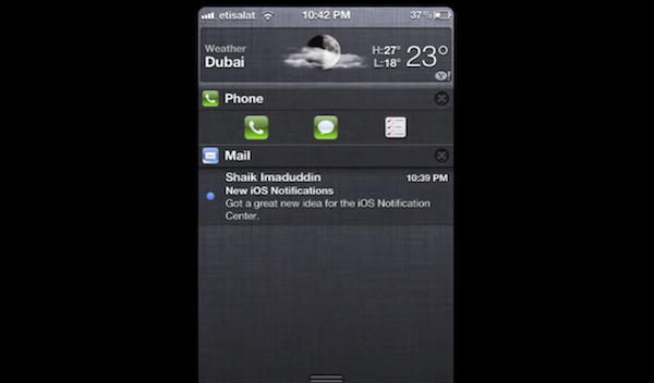 iOS 7: un concept per Notification Center 