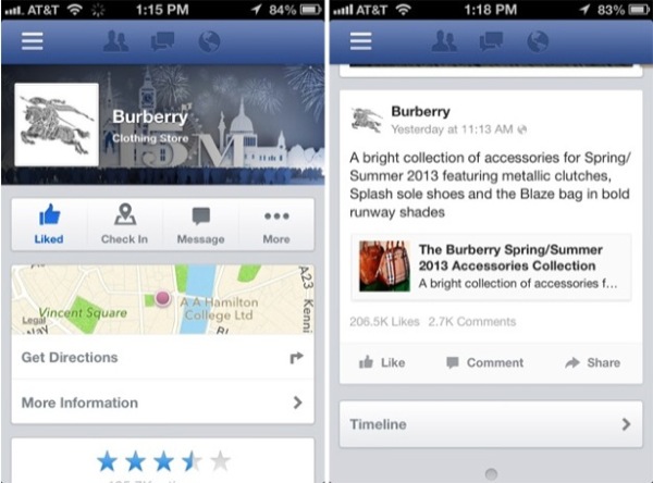 Facebook: nuova UI Pagine per le pagine, su mobile 