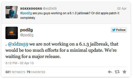 Pod2g: evad3rs non faranno un jailbreak per iOS 6.1.3 