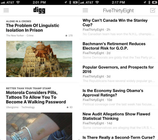 Digg Reader sbarca in App Store