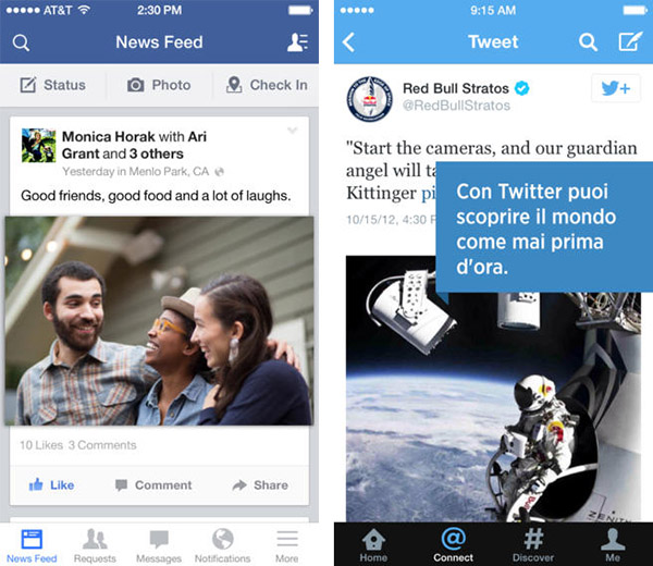 Facebook Twitter iOS 7