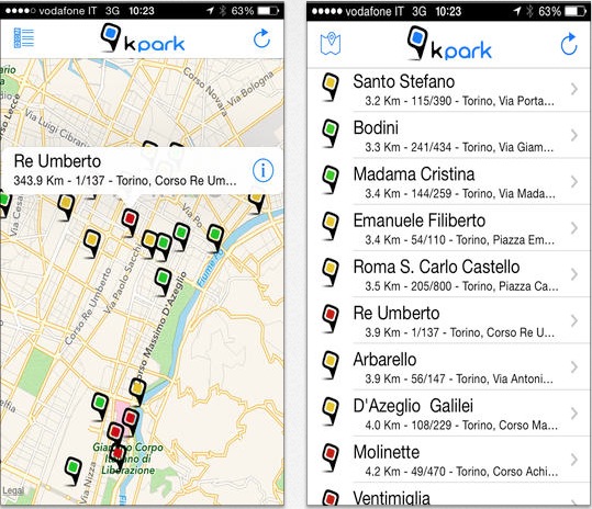 Kpark, l'app per iPhone per trovare parcheggio