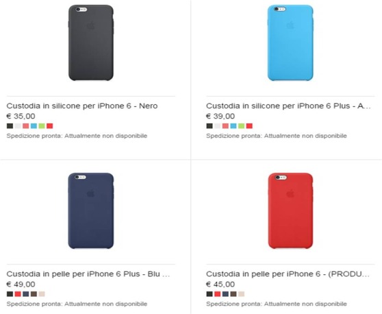 iPhone 6 ed iPhone 6 Plus, cover in vendita sul sito Apple