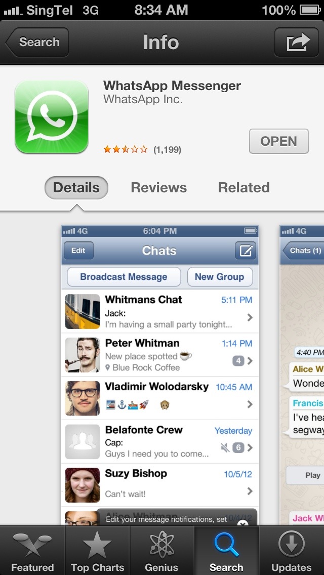 Whatsapp, aggiornamento per gli iPhone