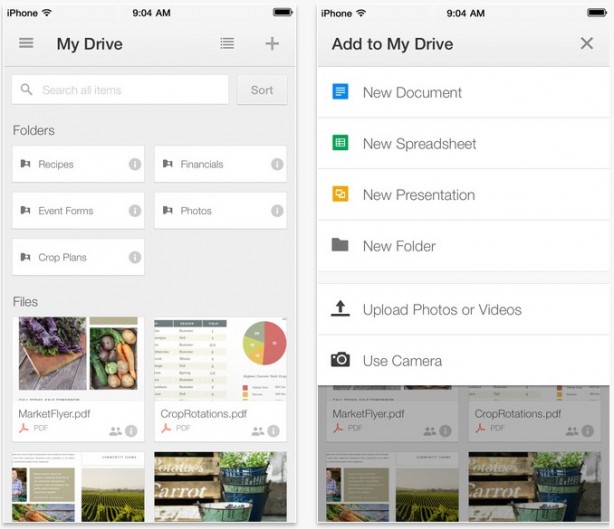 Google Drive, nuovo aggiornamento per iOS