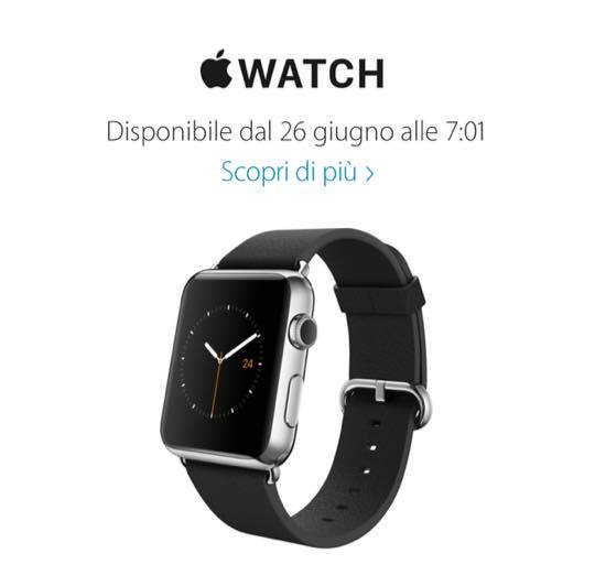 Apple Watch, ecco l'orario di inizio vendite in Italia