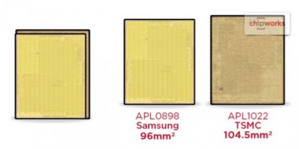 Diversi chip per iPhone 6S ed iPhone 6S Plus